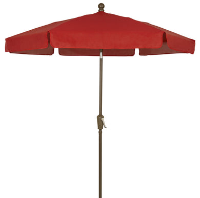 FiberBuilt Umbrellas Garden Umbrella, 7.5 Foot Red Canopy and Champagne Bronze Pole