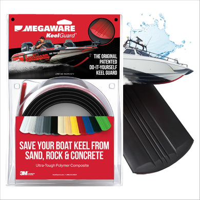 Megaware Self-Adhesive DIY Keel Guard - Prolongs The Life of Your Boat - Protects from Abrasive Sand, Rocks and Oyster Beds - 9 Kit Sizes - 5 Inches Wide (Black)