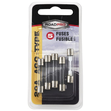 RoadPro RPAGC20 20 Amp AGC Fuse - Pack of 5