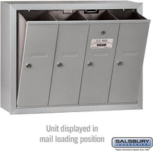 Load image into Gallery viewer, Salsbury Industries, Aluminum 3504ASU Surface Mounted Vertical Mailbox with 4 Doors and USPS Access
