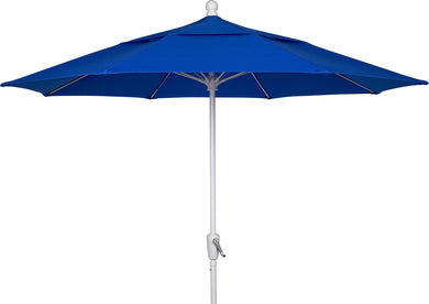 FiberBuilt Umbrellas Patio Umbrella, 9 Foot Pacific Blue Canopy and White Pole