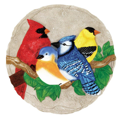 Spoontiques - Garden Décor - Bright Birds Stepping Stone - Decorative Stone for Garden