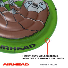 Load image into Gallery viewer, Airhead Sloth Pixelated Inflatable Pool Float, Green
