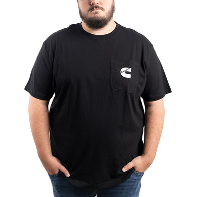 Cummins Men Standard Short Sleeve Pocket Tee, Black, 2XL