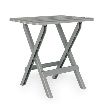 Camco 51692 Gray Large Adirondack Portable Outdoor Folding Side Table, Perfect for The Beach, Camping, Picnics, Cookouts and More, Weatherproof and Rust Resistant