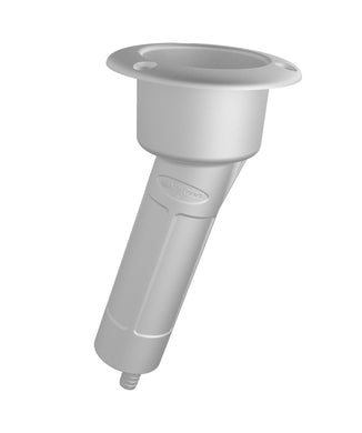 Mate Series Plastic 15° Rod & Cup Holder - Drain - Round Top - White