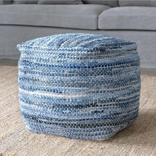 Load image into Gallery viewer, Park Hill Collections EFS06187 Woven Recycled Denim Pouf, 16-inch Diameter

