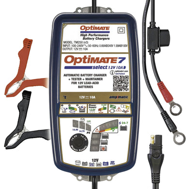 Optimate 7 Select - 12V 10A, TM-251v3, 9-Step Gold Series Battery Saving Charger & maintainer