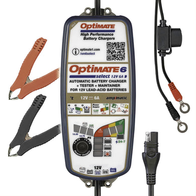 Optimate 6 Select - 12V 6A, TM-371, 9-Step Gold Series Battery Saving Charger & maintainer