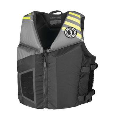 Mustang Survival - Rev Young Adult Foam Vest - Gray- Fluorescent Yellow Green, Young Adult (88 lb. - 110 lb.)