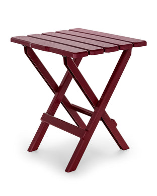 Camco 51694 Red Large Adirondack Portable Outdoor Folding Side Table, Perfect for The Beach, Camping, Picnics, Cookouts and More, Weatherproof and Rust Resistant