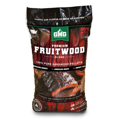 Green Mountain Grills Premium Fruitwood Pure Hardwood Grilling Cooking Pellets with Chery, Beech, and Pecan for Sweet Flavor Meat Grilling