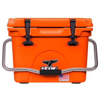 ORCA 20 Quart Insulated Cooler - Hard Side Durable Ice Chest, 5 Gal. Holds 16 Cans, Stays Cold Longer - Blaze Orange