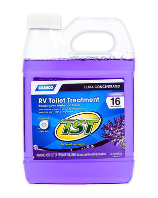 Camco TST MAX RV Toilet Treatment | Features a Biodegradable Septic Safe Formula, a Lavender Scent, and is Ideal for RVing, Boating, and More | 32 oz (41552)