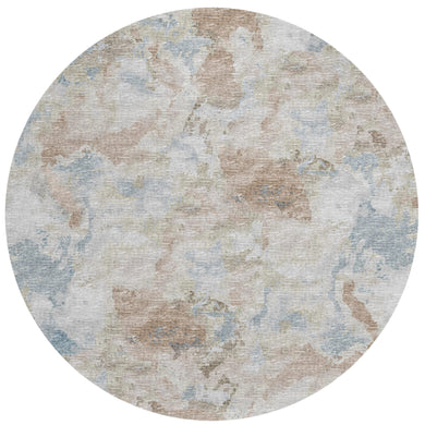 Addison Rugs Indoor/Outdoor Accord AAC32 Moody Washable 8' x 8' Indoor Outdoor Round Rug, Easy Clean, Machine Washable, Non Shedding, Bedroom, Living Room, Dining Room, Kitchen, Patio Rug