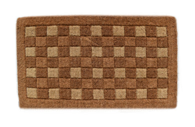 Imports Decor Traditional Coir Doormat, Checkerboard Pattern, 18-Inch by 30-Inch