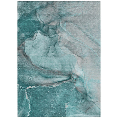 Addison Rugs Chantille ACN524 Teal 5' x 7'6 Indoor Outdoor Area Rug, Stain Resistant, Machine Washable, Non Shedding, Bedroom, Living Room, Dining Room, Kitchen Rug