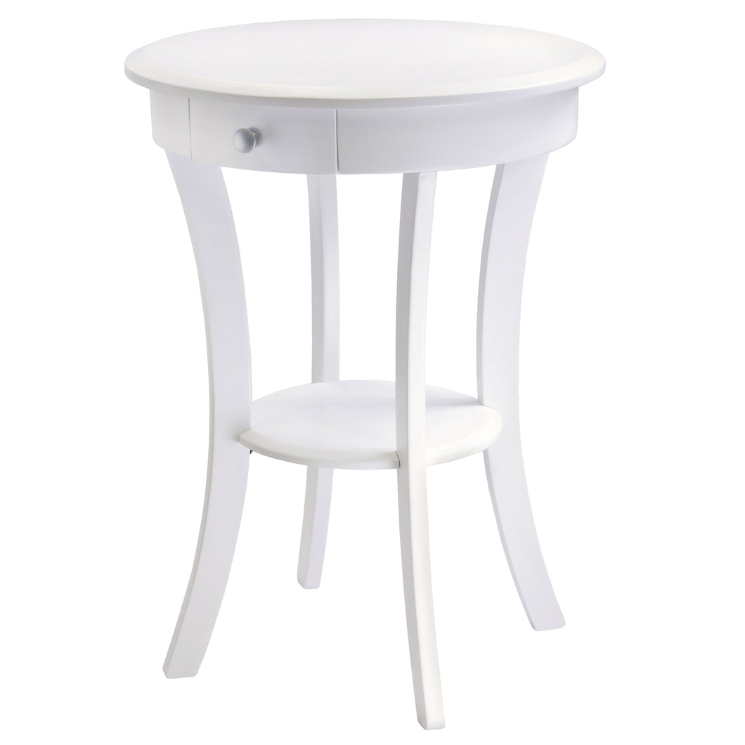 Sasha Round Accent Table, White