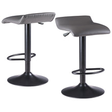 Load image into Gallery viewer, Tarah 2-Pc Adjustable Swivel Seat Stool Set, Black and Slate Gray
