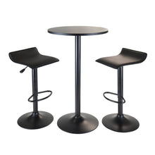 Load image into Gallery viewer, Obsidian 3-Pc Round Pub Table and Adjustable Swivel Stools, Black
