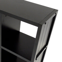 Load image into Gallery viewer, Timothy 7-Pc 3x3 Storage Shelf with 6 Foldable Fabric Baskets, Black and Chocolate
