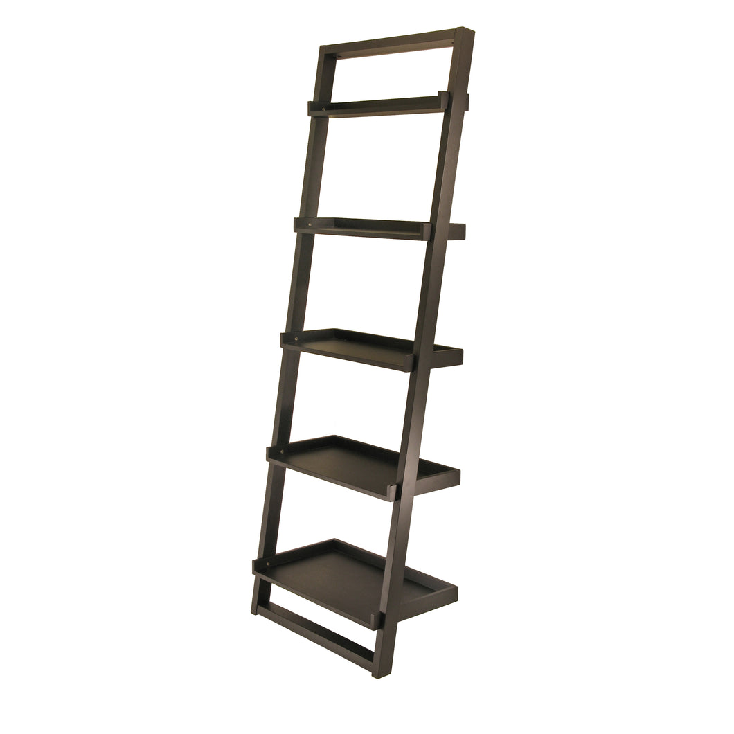 Bailey 5-Tier Leaning Shelf, Black