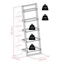 Load image into Gallery viewer, Bailey 5-Tier Leaning Shelf, Black
