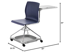 Load image into Gallery viewer, National Public Seating Mobile Chair with Tablet Arm and Storage, Blue
