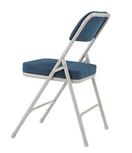 Load image into Gallery viewer, National Public Seating 3200 Series Steel Frame Upholstered Premium Fabric Seat and Back Folding Chair with Double Brace, 300 lbs Capacity, Regal Blue/Gray (Carton of 2)
