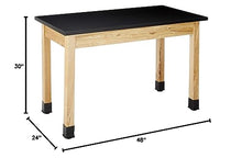 Load image into Gallery viewer, National Public Seating Chem Res Top Science Table, 24&quot; X 48&quot;, Black Top and Ashwood Legs
