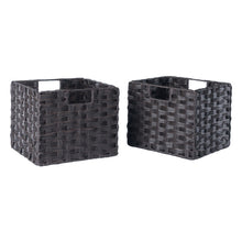 Load image into Gallery viewer, Melanie 2-Pc Foldable Woven Fiber Basket Set, Chocolate
