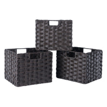 Load image into Gallery viewer, Melanie 3-Pc Foldable Woven Fiber Basket Set, Chocolate
