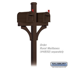 Load image into Gallery viewer, Salsbury Industries 4872BRZ Deluxe Mailbox Post 2 Sided for Mailboxes, In-Ground Mounted, Bronze
