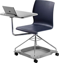 Load image into Gallery viewer, National Public Seating Mobile Chair with Tablet Arm and Storage, Blue
