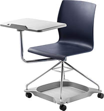 Load image into Gallery viewer, National Public Seating Mobile Chair with Tablet Arm and Storage, Blue
