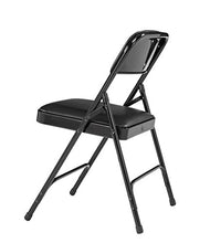 Load image into Gallery viewer, National Public Seating (4 Pack) NPS® 1200 Series Premium Vinyl Upholstered Double Hinge Folding Chair, Caviar Black, Model:1210
