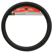 Load image into Gallery viewer, RoadPro RPSW3006 Black 18&quot; Genuine Leather Steering Wheel Cover
