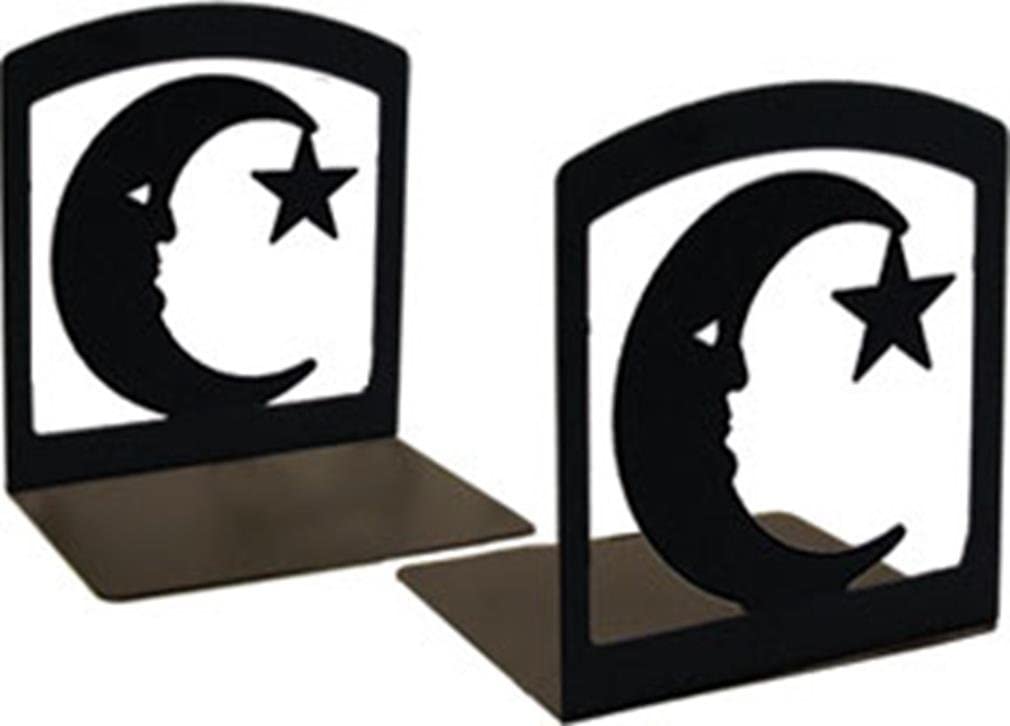 Wrought Iron Moon and Star Book Ends