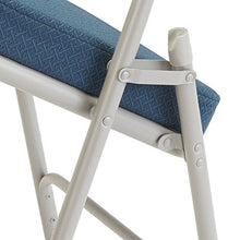 Load image into Gallery viewer, National Public Seating 3200 Series Steel Frame Upholstered Premium Fabric Seat and Back Folding Chair with Double Brace, 300 lbs Capacity, Regal Blue/Gray (Carton of 2)
