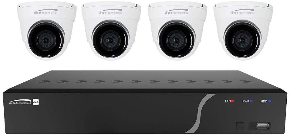 Speco 4 Channel 1 TB NVR and 4 Dome Camera Kit, ZIPK4T2