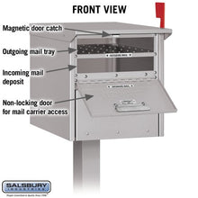 Load image into Gallery viewer, Salsbury Industries - 4325SLV Roadside Mailbox, Silver, 12.5 in. W x 13.625 in. H x 18.25 in. D
