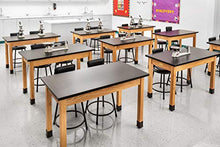 Load image into Gallery viewer, National Public Seating Chem Res Top Science Table, 24&quot; X 48&quot;, Black Top and Ashwood Legs
