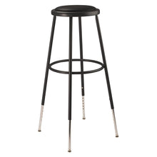 Load image into Gallery viewer, National Public Seating NPS 6400 Series 32-39&quot; Vinyl Padded Steel Metal Heavy Duty Stool in Black
