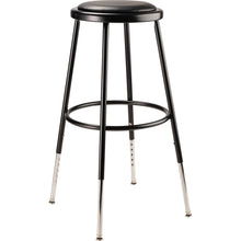 Load image into Gallery viewer, National Public Seating NPS 6400 Series 32-39&quot; Vinyl Padded Steel Metal Heavy Duty Stool in Black
