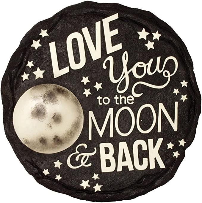 Spoontiques - Garden Décor - Moon & Back Stepping Stone - Decorative Stone for Garden