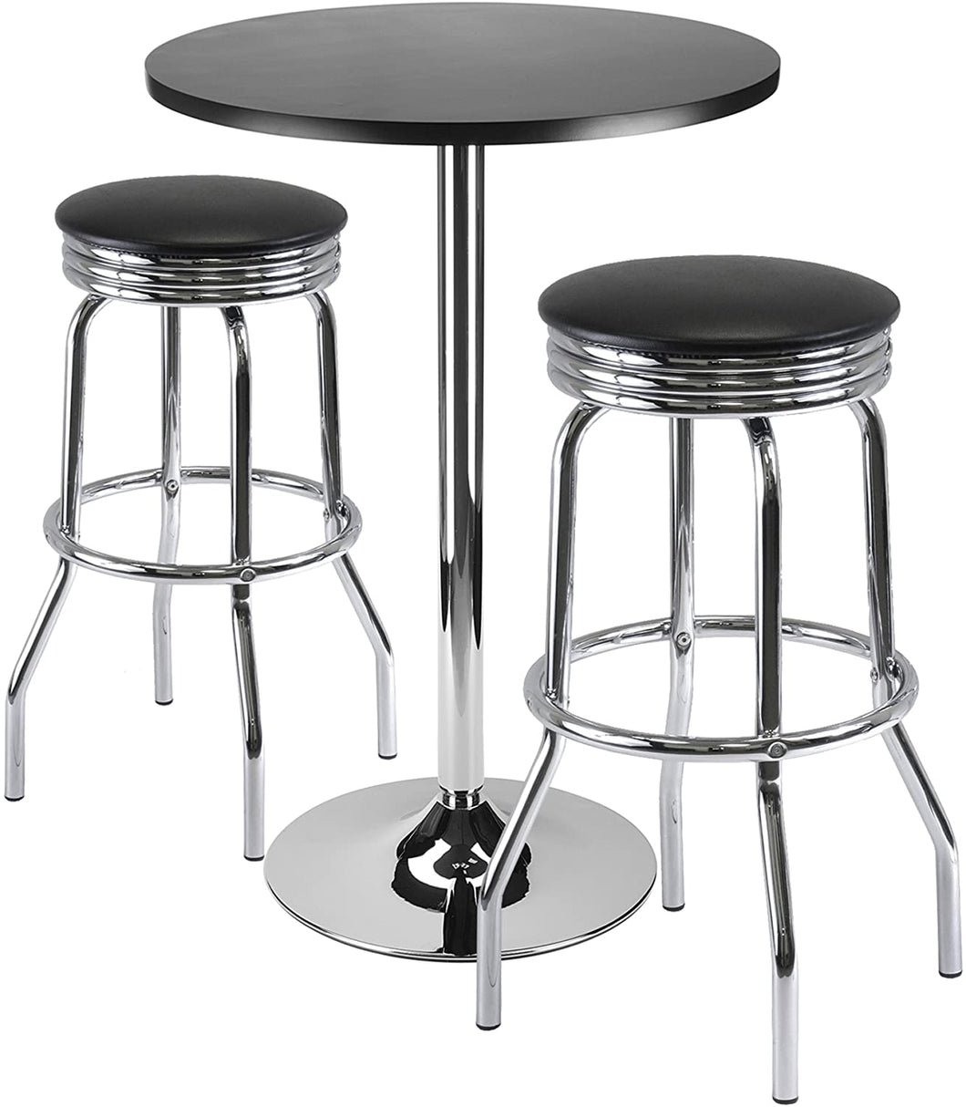 Winsome Summit Pub Table set, 1, Black/Metal