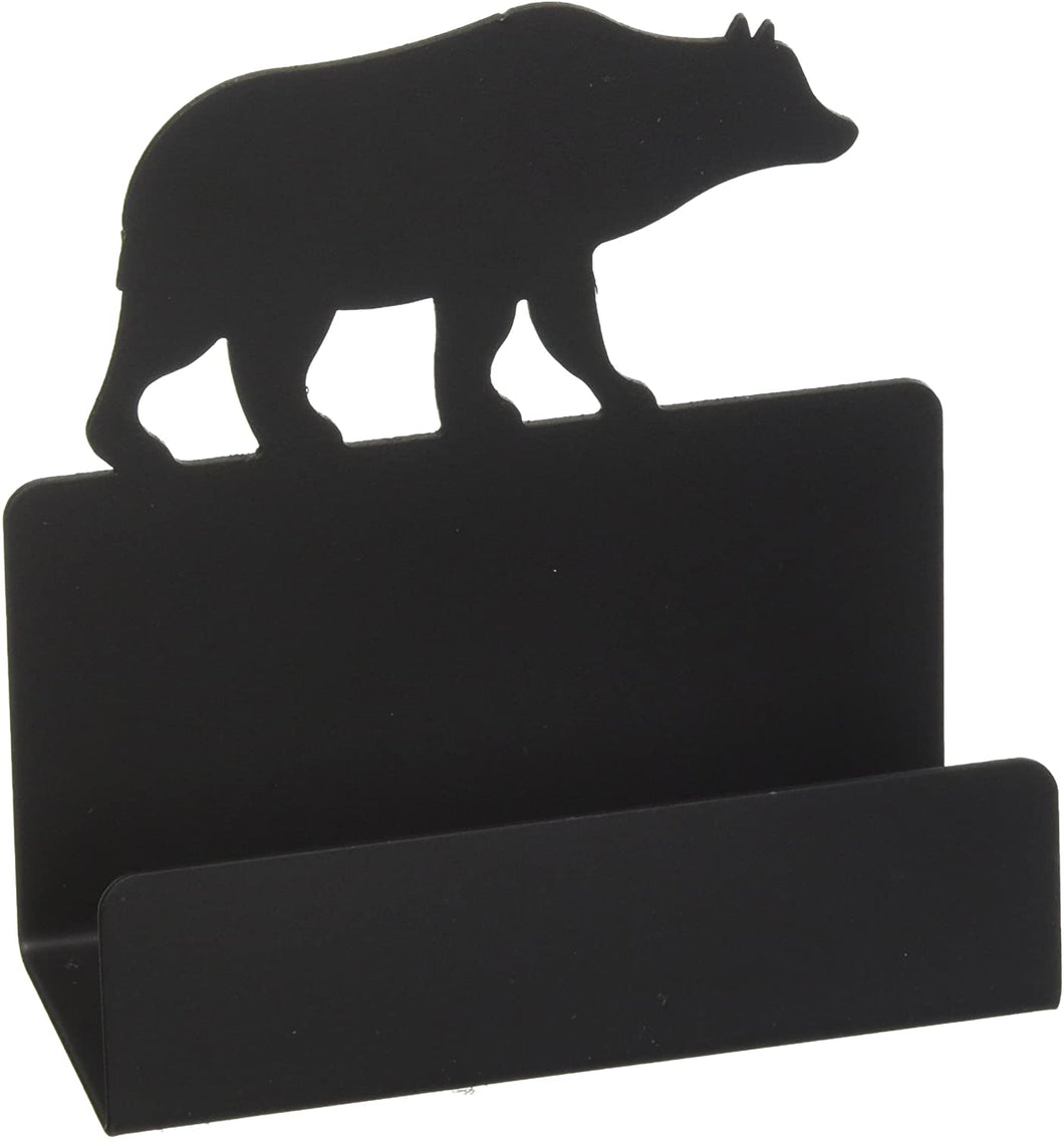 Village Wrought Iron 4.5 Inch Bear Business Card Holder