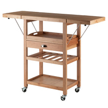 Load image into Gallery viewer, Barton Utility Kitchen Cart, Drop Leaf, BambooOverall size is 27.1&quot;W (with leaves down) x 14.8.1&quot;D x 35.4&quot;H
With leaves open 45.2&quot;W
