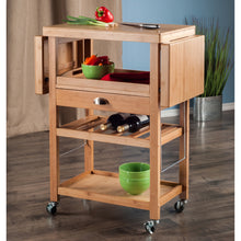 Load image into Gallery viewer, Barton Utility Kitchen Cart, Drop Leaf, BambooOverall size is 27.1&quot;W (with leaves down) x 14.8.1&quot;D x 35.4&quot;H
With leaves open 45.2&quot;W
