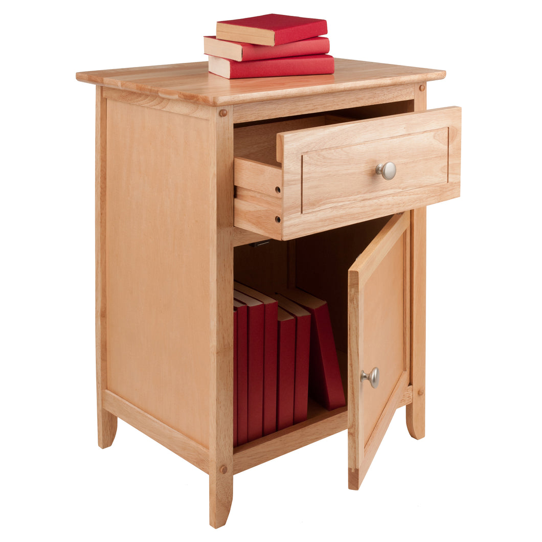 Eugene Accent Table, Nightstand, NaturalAssembled table is 18.9